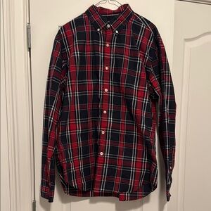 Classic Red and Blue Plaid Men's Shirt